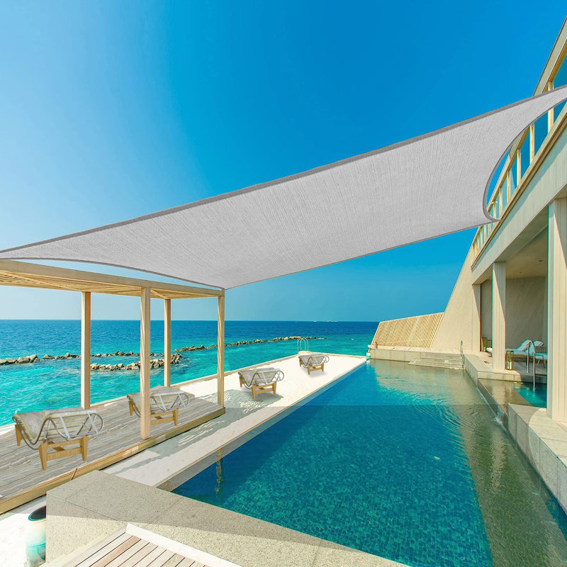 15'X23' Customize Rectangle Sun Shade Sail, Light Gray