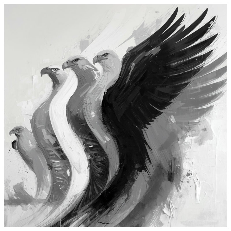 Coussins décoratifs monochromes Eagles Illustration, 26 x 26 pouces