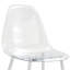 Ensemble de table et de chaises. Ensemble de table de salle à manger moderne luxueux en verre trempé à motif de marbre avec 8 chaises en plastique transparent. Plusieurs chaises de salle à manger en PP de haute qualité transparentes avec pieds argent-657866479