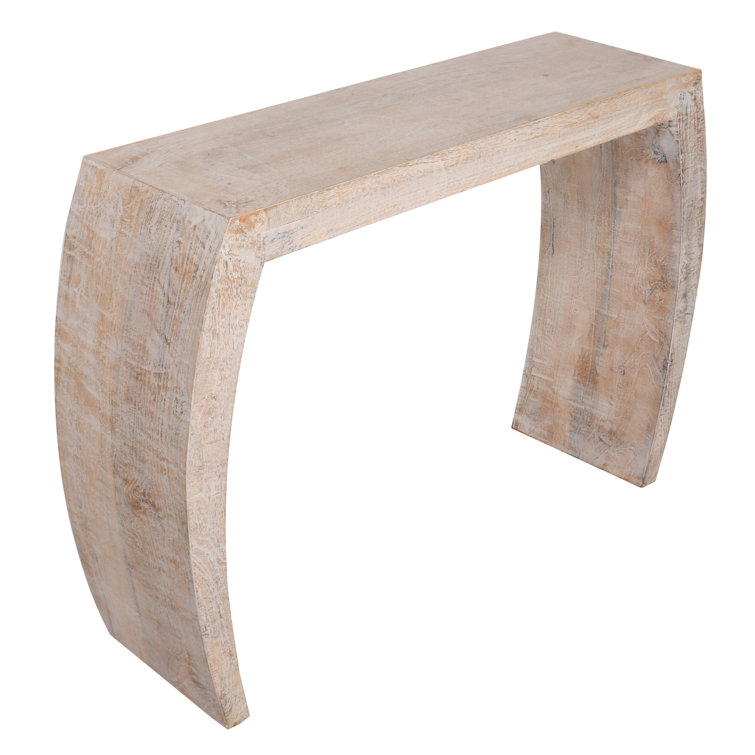 Mango Curved Console Table White Wash