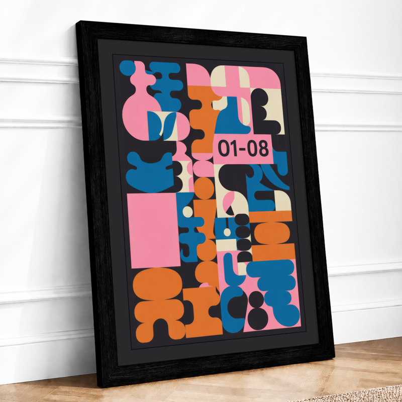 Harmony Geometric - Framed Print, A3 - 42.0 x 29.7 cm, Black