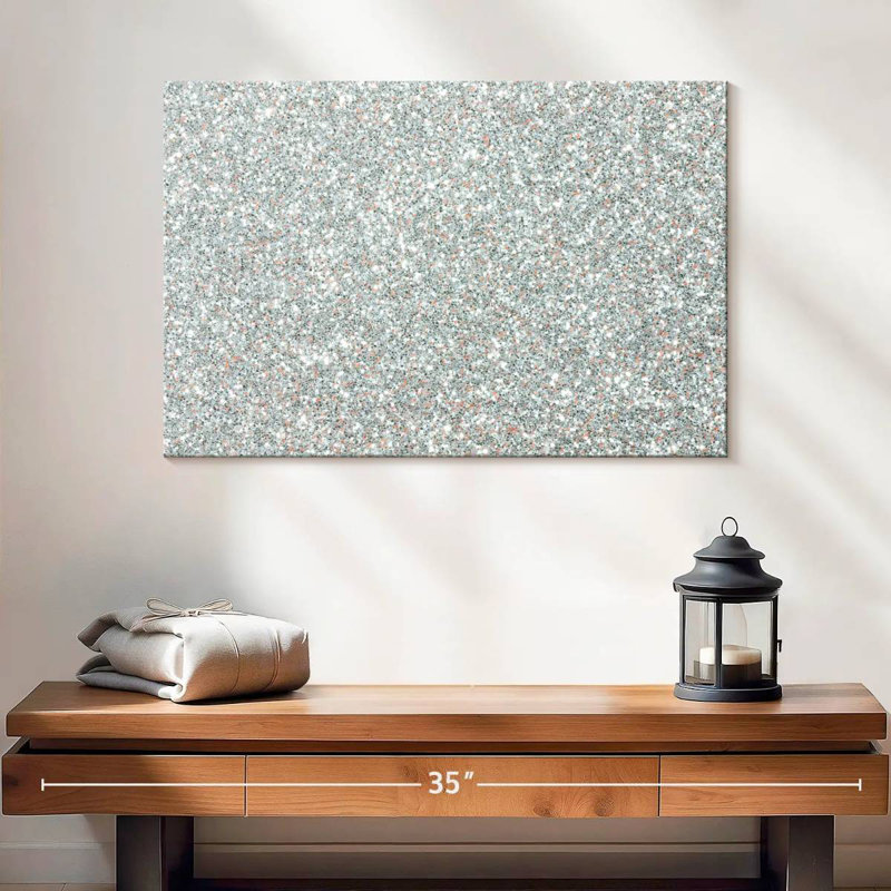 Kerner Silver Glitter Abstract, 16" H x 24" W