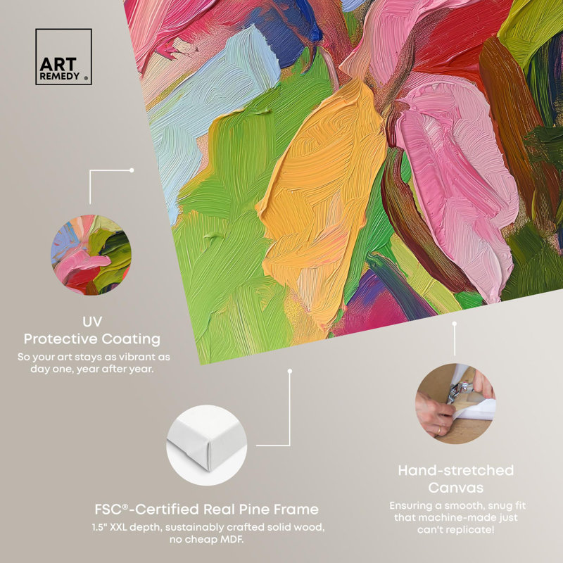 Art Remedy, art tropical brillant sur toile, Toile tendue, H 12 po x l 12 po