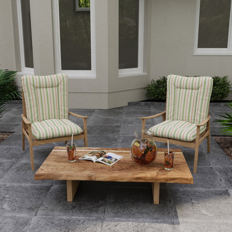 21" x 38" Outdoor Chair Cushion with Ties and Loop, Gallan Cedar