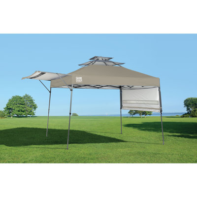 Quik Shade 10' X 17' Summit X 170 Square Feet Of Shade Straight Leg Base With Adjustable Dual Half Awnings Instant Outdoor Pop-Up Canopy, Taupe