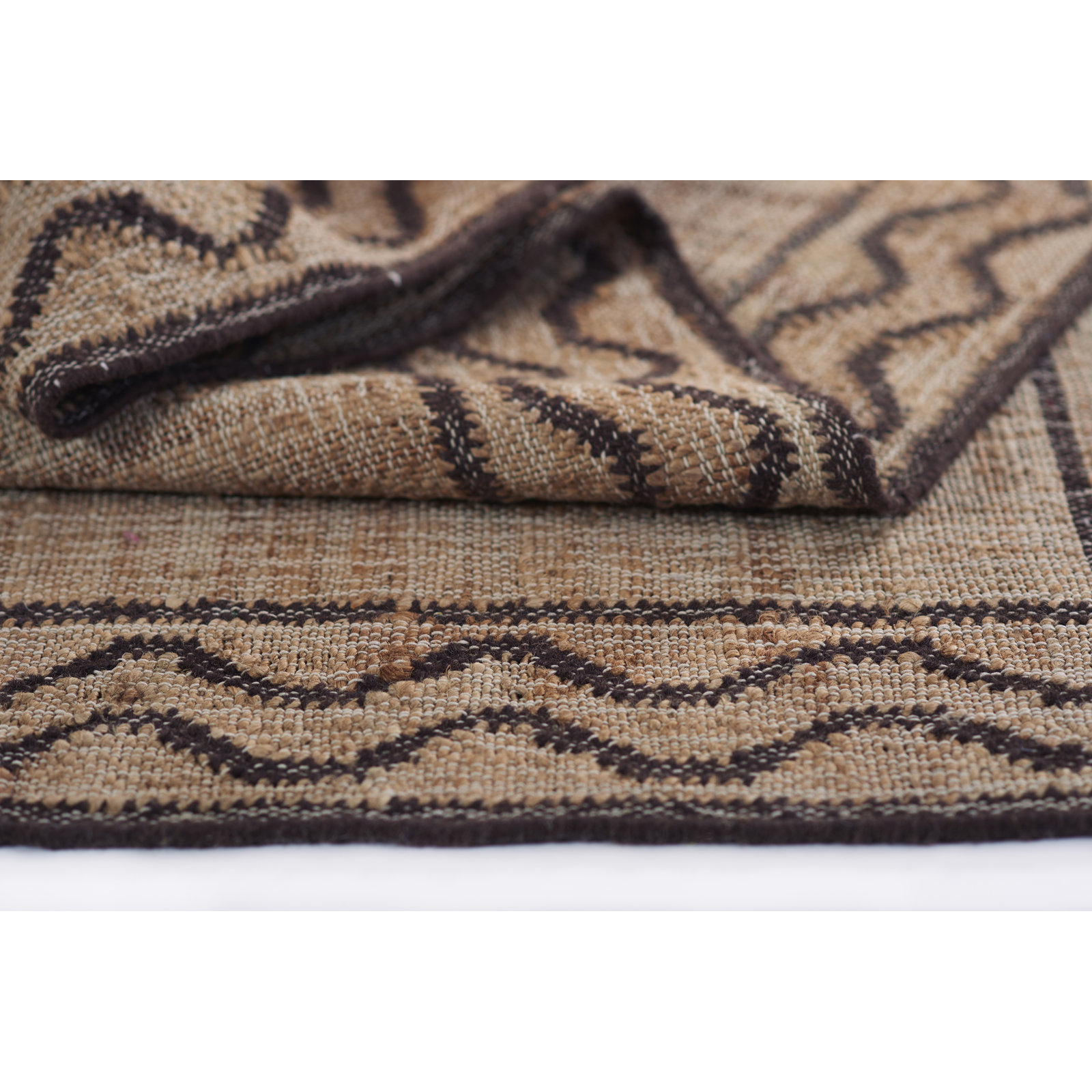 Erin Gates by Momeni Orchard Ripple Brown Hand Woven Wool and Jute Area Rug, Rectangle 2' x 3'