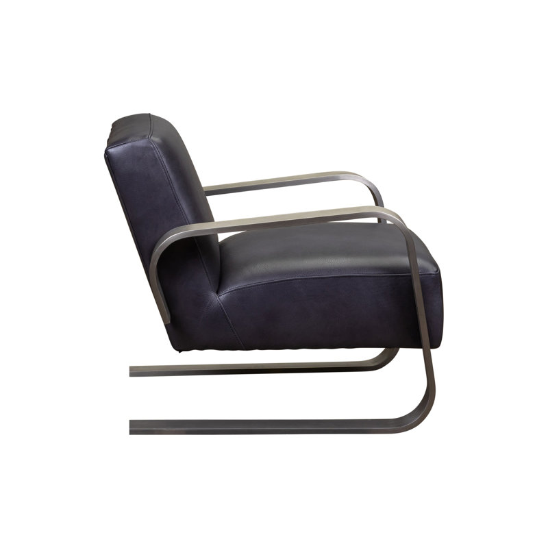 Chaise Shiller en chameau Dilworth, Cuir véritable mer