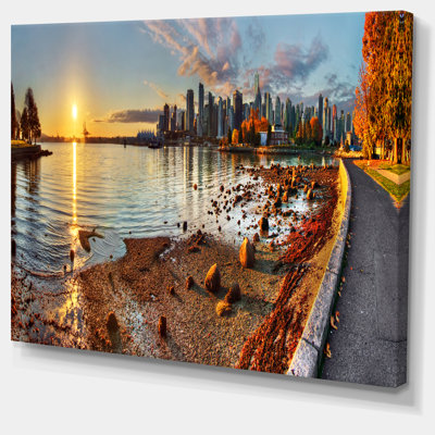 Vancouver Downtown Panorama - reproduction de photo sur toile tendue