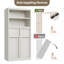 51 Inch Tall Bathroom Storage Cabinet with Doors and Drawers, Freestanding Floor Organizer Shelf for Bathroom, Kitchen, Pantry, Entryway, MDF Waterproof Cabinet Bookcase-1958042128