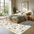 Washable Rugs for Living Room, Floral Animal Print Area Rug with Non Slip Backing, Low Pile & Stain Resistant Botanical Soft Accent Carpet for Dining Room, Under Table, Bedroom, Nursery-1098794489-1098392651