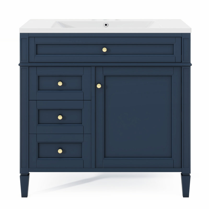Base de meuble-lavabo simple 36 po seulement, Bleu
