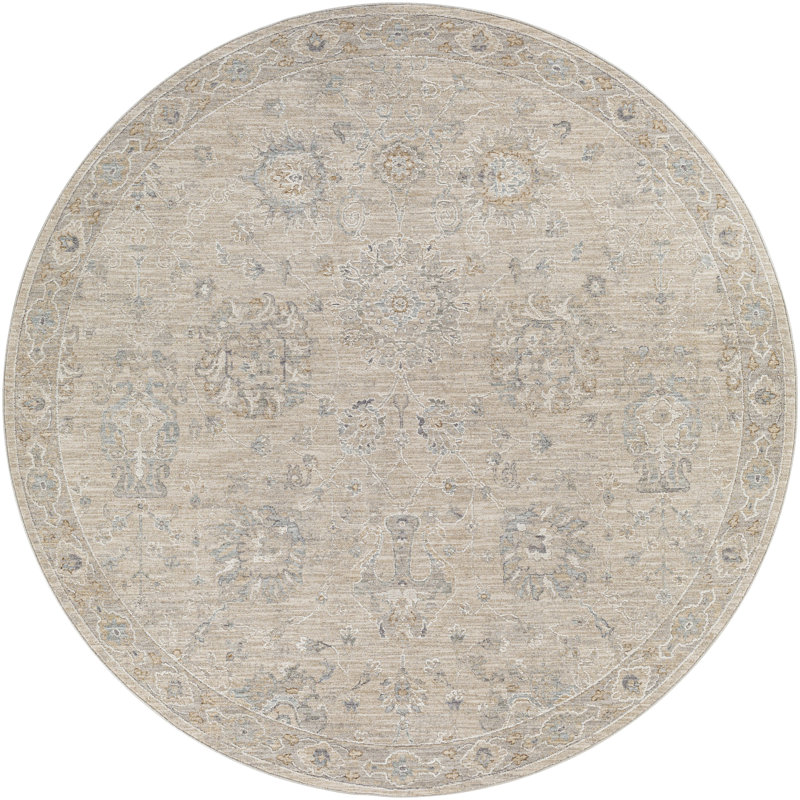 Tapis oriental gris Conlan, Rond 7 pi