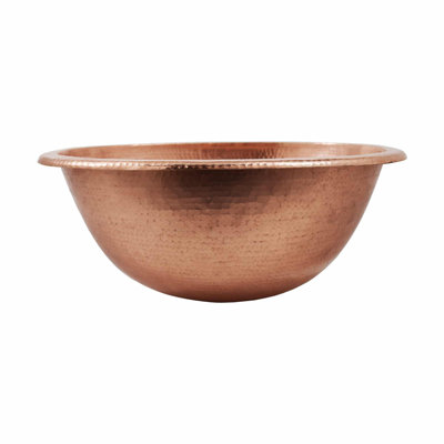 Cameo Hand-Hammered Copper Oval Dual-Mount Bathroom Sink