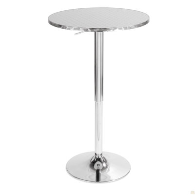 Contemporary Adjustable Round Bar Table in Silver