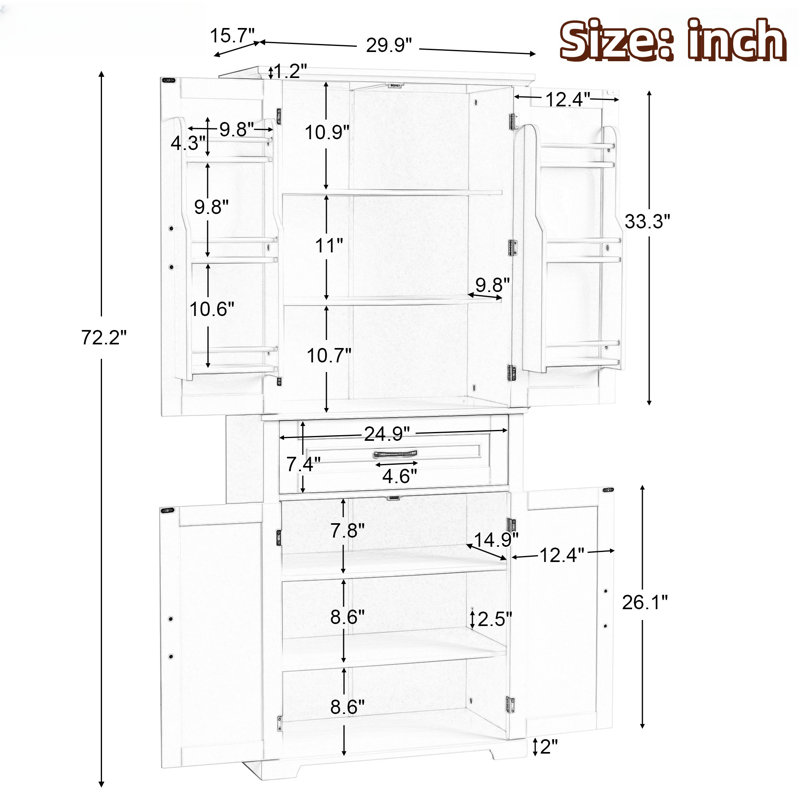 Bathroom Storage Cabinet With Adjustable Shelf And Drawer