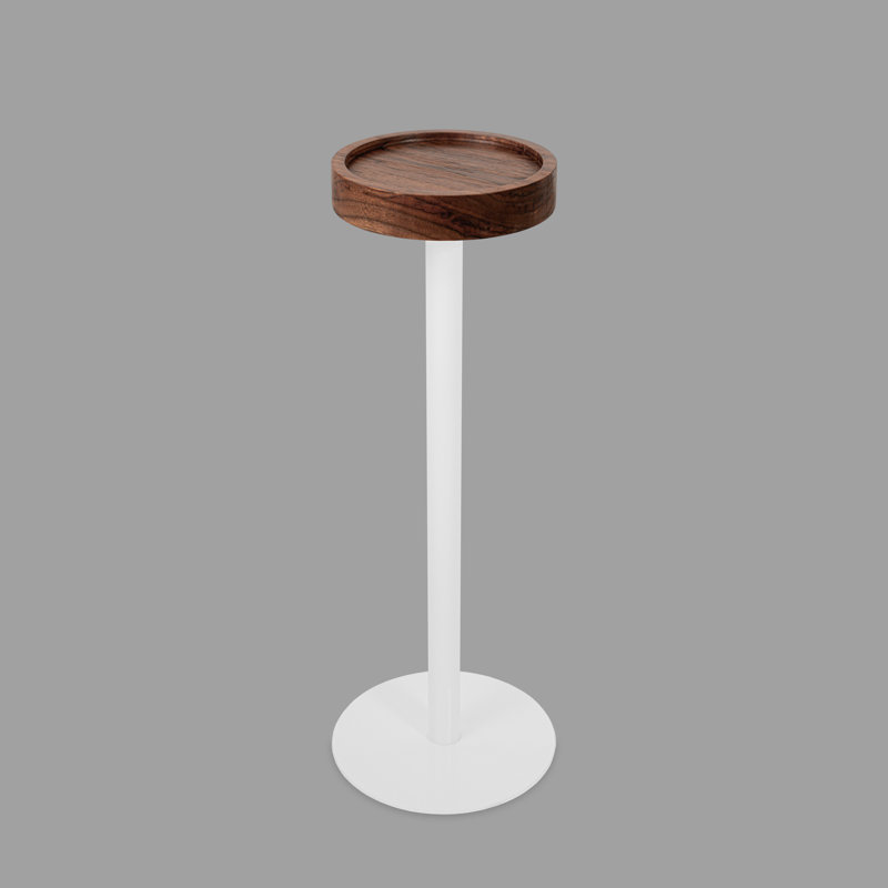 Table d'appoint ronde, Blanc, Noyer