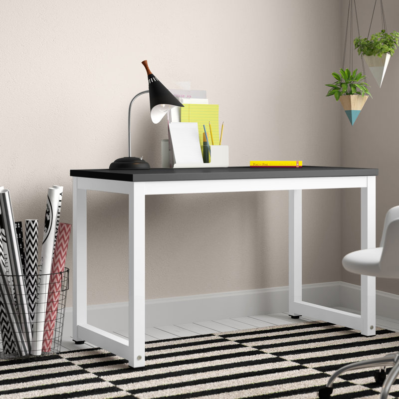 Nichole Steel Writing Desk, Black/White