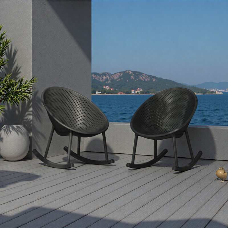 Chaise berçante (ensemble de 2), Noir