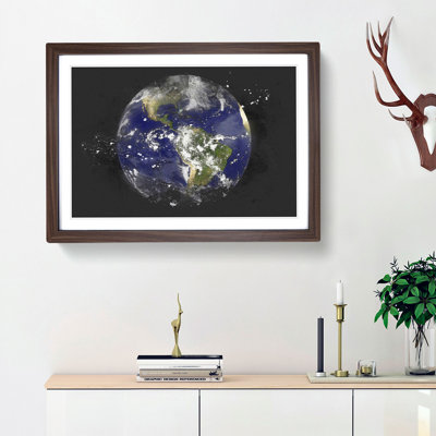Satellite Image Of Earth - Picture Frame Graphic Art
