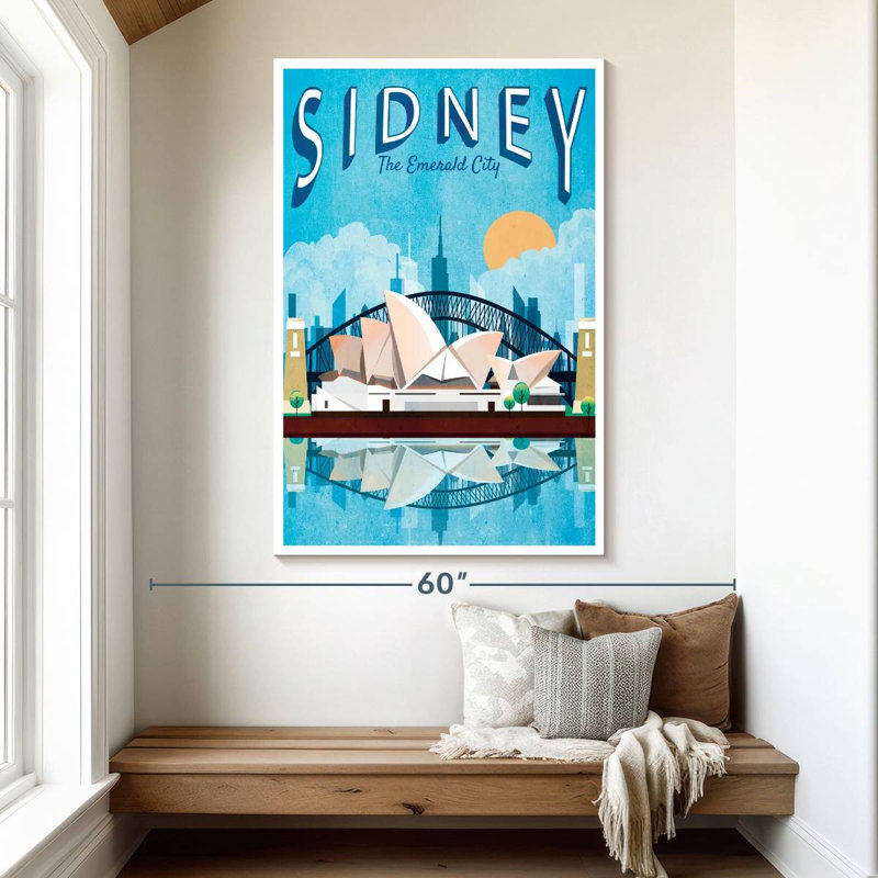 Sydney Sydney, affiche rétro, H 51 po x l 34 po