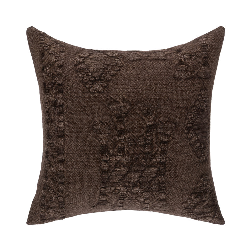 Abbey Linen Pillow Cover & Insert, Brown, Square 22"