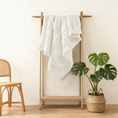Sculpted Stripe Faux Fur Throw
