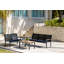 Tribeca Aluminum Teak Sling Stacking 2 - Seater Loveseat-1159934855