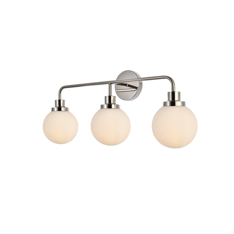 Ackerson 3-Light Dimmable Vanity Light, Frosted White, Chrome, 3 Lights