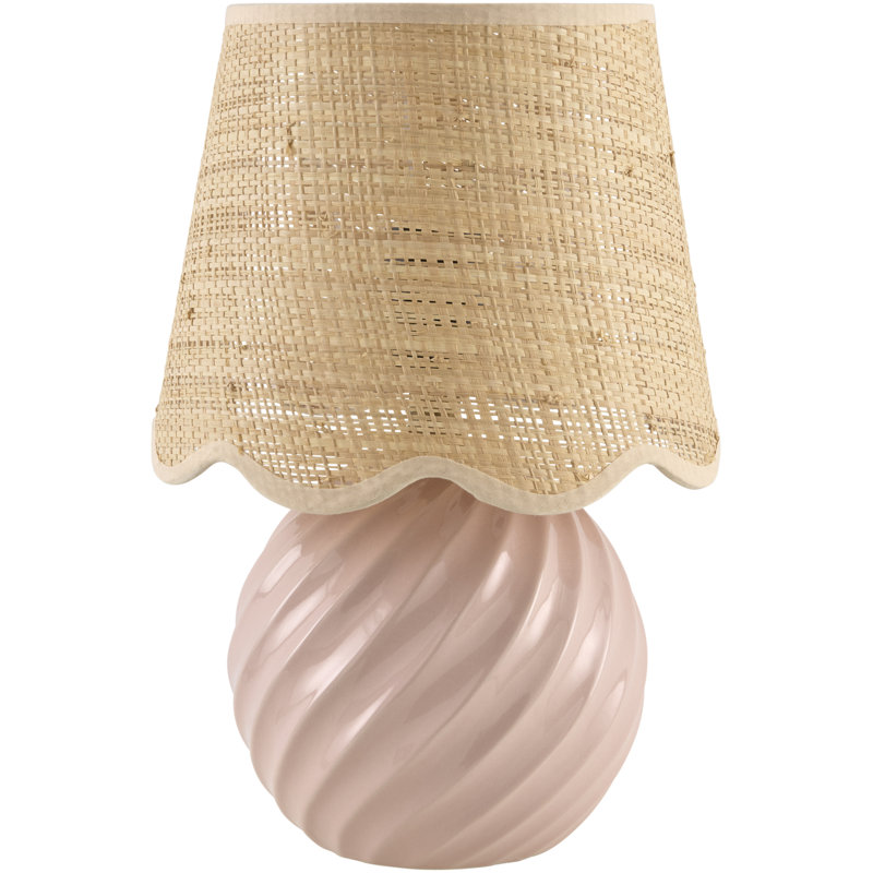 Lampe de table Wyatan, Rose, Rotin