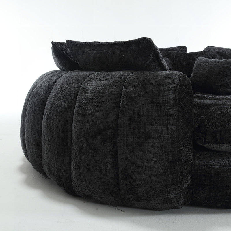 Comfortable double loaf sofa bed, oversized sofa bed with armrests, large padded high back decorative chair round sofa bed Living room bedroom