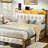 Antioch Bed Frame with Storage Headboard, Metal Platform Bed Frame, Storage Bed with Charging Station and LED Light-2005914993-1998470283