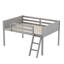 Lit mezzanine bas en bois avec échelle-343976219