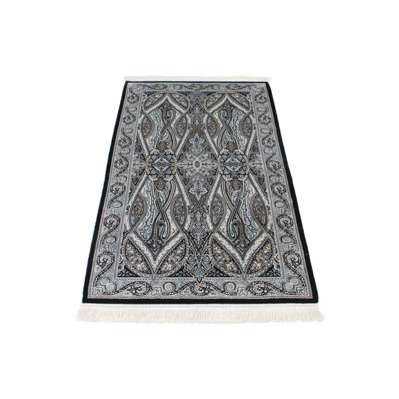 Tapis turc noir et ivoire 3x5