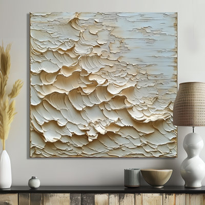«Oberbeck», lumière ascendante des vagues de la crème I - art mural moderne transitionnel abstrait