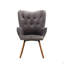 Fauteuil d'appoint contemporain capitonné en velours soyeux, gris-344294353