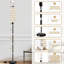 Lampe sur pied musique notes de musique sans couture à la main moderne à intensité variable avec télécommande interrupteur au pied ampoule abat-jour grand poteau d'angle pour le salon chambre bureau