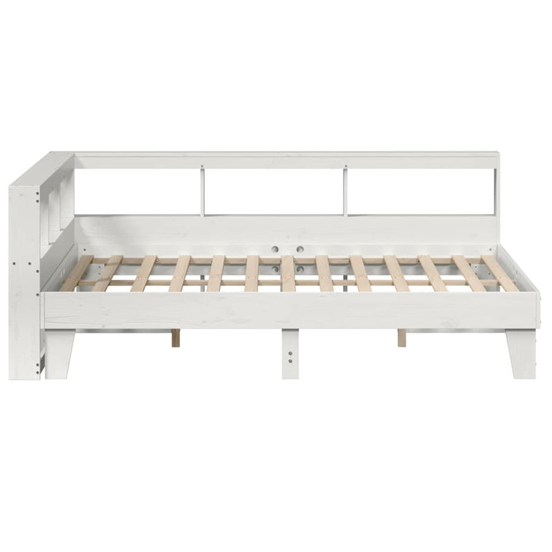 Solid Wood Storage Bed, European King (160 x 200 cm), White