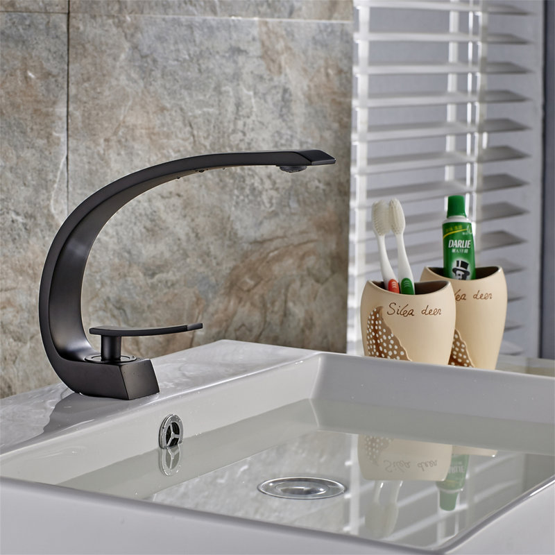 Bathroom Faucet, Brushed  Faucet For Bathroom Sink, Single Hole Bathroom Faucet Modern Single Handle Vanity Basin Faucet