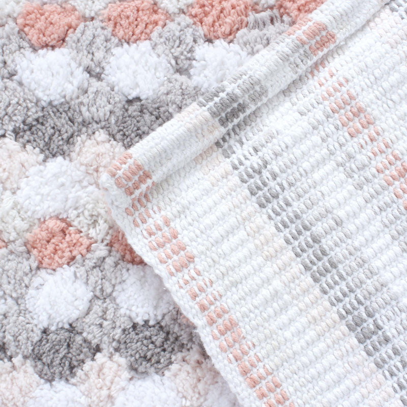 Macek 100% Cotton Bathroom Rug, Non Slip & Water Absorbent Soft Shaggy Mat, Orange, 20"W x 32"L
