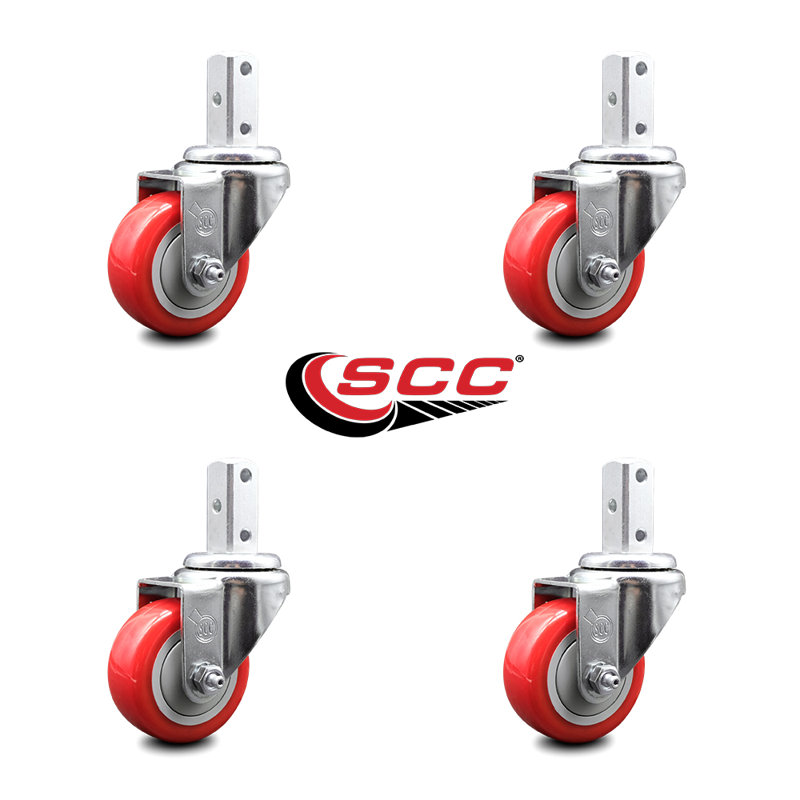 Polyurethane Casters, Red