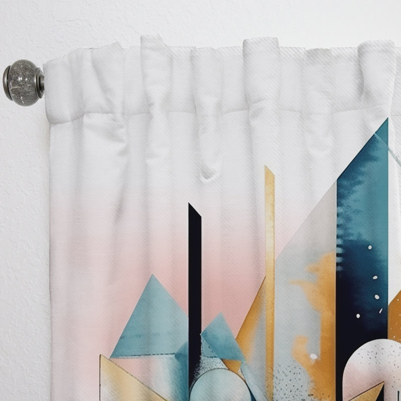 Avignon - Blue And Pink Embracing Cubism I - Modern Curtain - Velvet Room Darkening - 1 panel, 52" W x 120" L