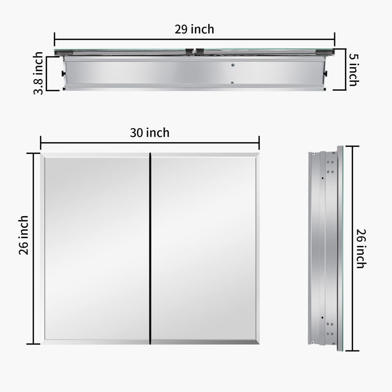 Armoire à pharmacie en aluminium 30x26
