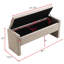 Grand tabouret de table basse avec rangement - Tissu en lin gris à couture soignée pour salon moderne-131529325