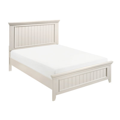 Grand lit à panneau en bois de style avec peinture blanche pour meubles de chambre à coucher