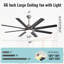 168cm Ceiling Fan with LED Lights-427558846