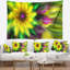 Tapisserie florale exotique jaune-28496018