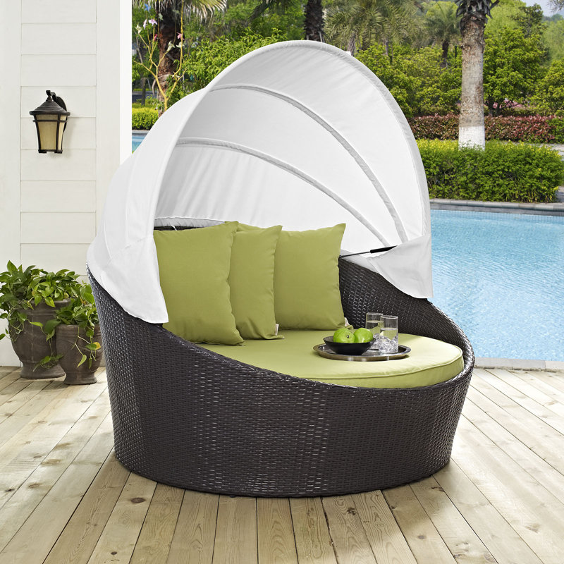 Modway Siesta Canopy Outdoor Patio Daybed, Peridot