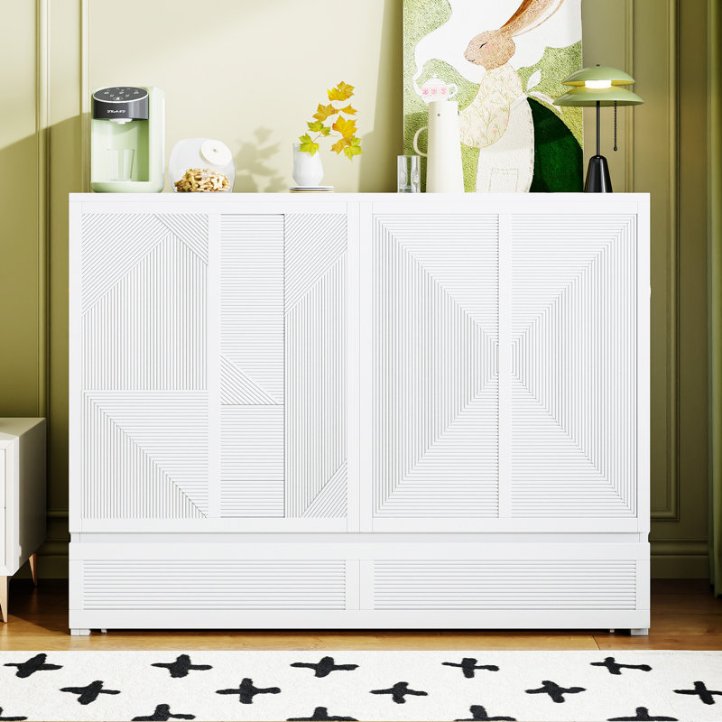 Murphy Bed With Large Drawer, Full, White