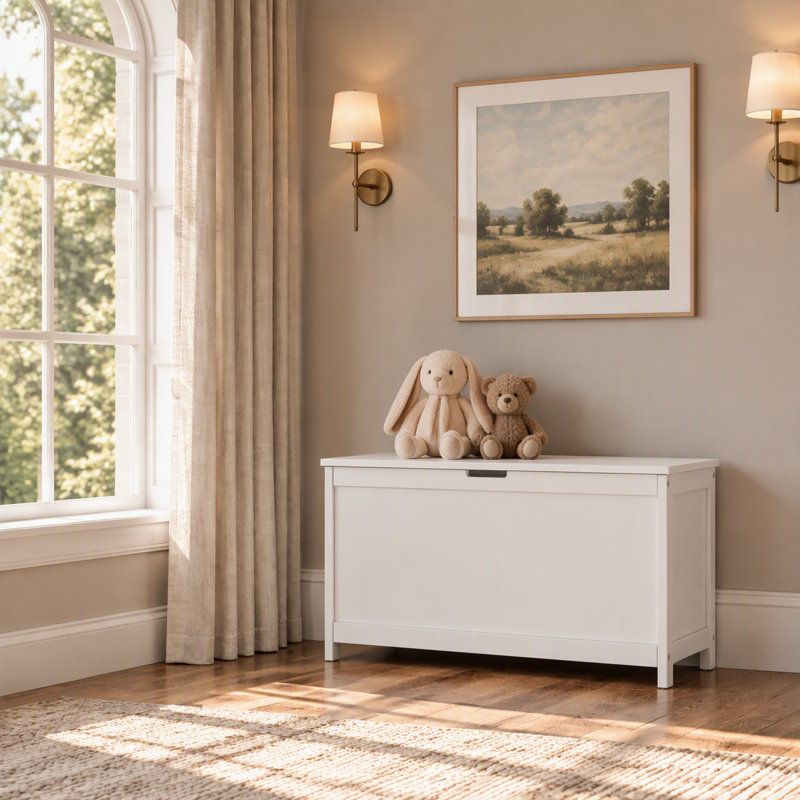 Harmony 33" Toy Storage Bench, Matte White
