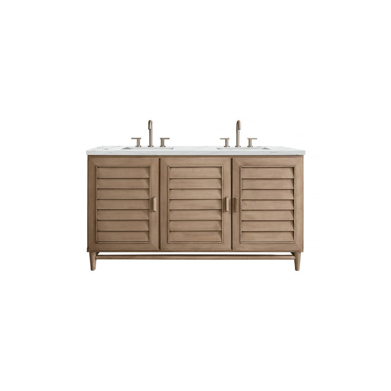 Portland 60'' W Double Vanity, Ethereal Noctis, 8" Widespread